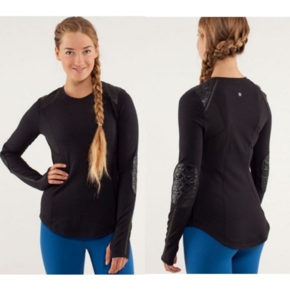 Lululemon Black Quilted Ice Queen Long Sleeve Top - Picture 2 of 13